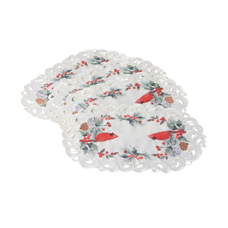 BrylaneHome Set Of 4 Embroidered Cut-Out Placemats - Image 2