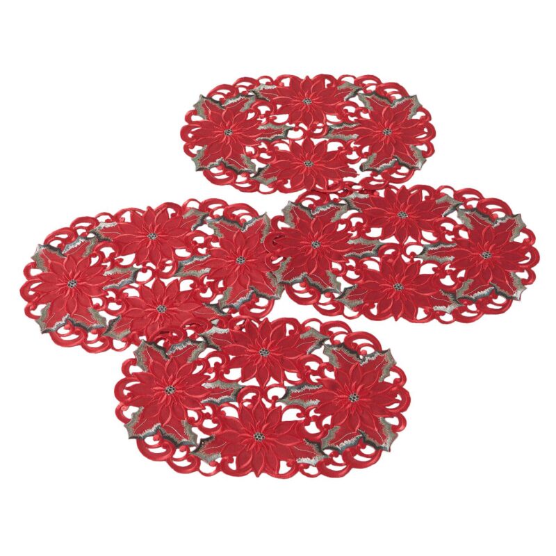 BrylaneHome Set Of 4 Embroidered Cut-Out Placemats - Image 3