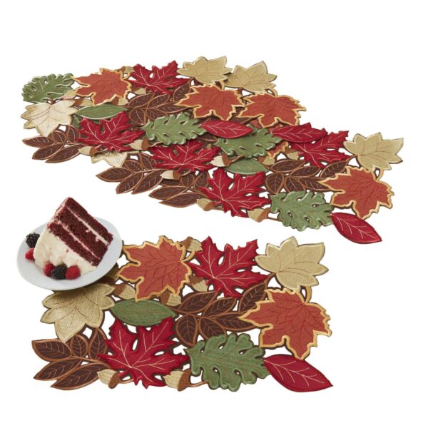 BrylaneHome Set Of 4 Embroidered Cut-Out Placemats