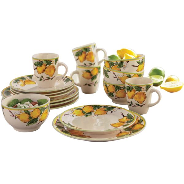 Brylanehome 16 Piece Lemon Dinnerware Set