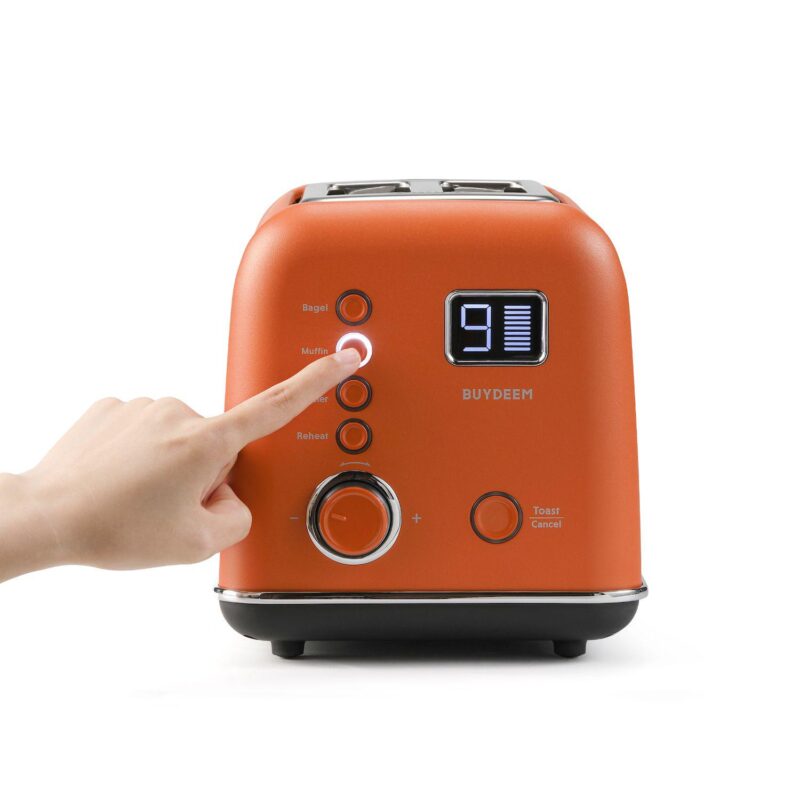 Buydeem Dt730 2-slice Motorized Toaster, Smart Leverless Design, Lcd Timer, 9 Shade Settings - Image 3