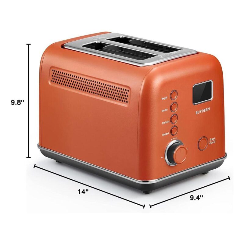 Buydeem Dt730 2-slice Motorized Toaster, Smart Leverless Design, Lcd Timer, 9 Shade Settings - Image 5