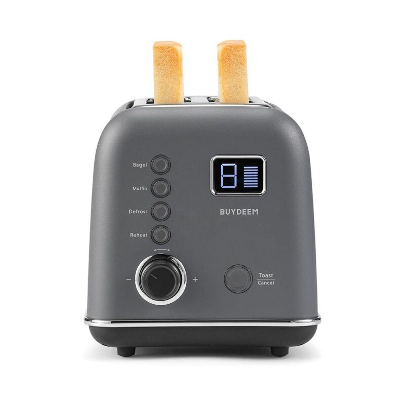 Buydeem Dt730 2-slice Motorized Toaster, Smart Leverless Design, Lcd Timer, 9 Shade Settings - Image 6