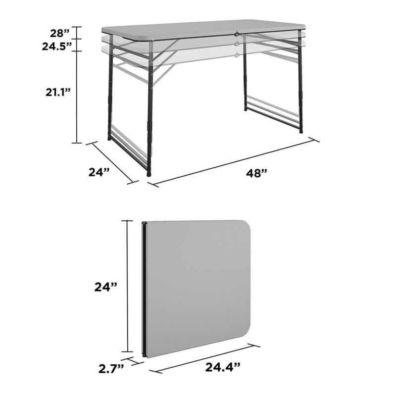 COSCO 4-ft. Portable Folding Table - Image 7