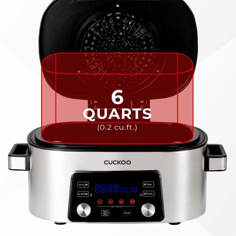 CUCKOO 5-in-1 XL 6-Qt. Air Grill with Air Fryer, Roast, Bake and Broil Functions - Image 3
