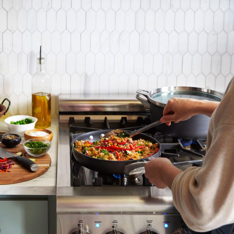 Calphalon Premier 1.5-qt. Space-Saving Hard-Anodized Nonstick Sauce Pan with Lid - Image 5