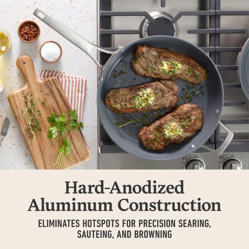 Calphalon Premier Ceramic Nonstick 12-in. Frying Pan with Lid - Image 3