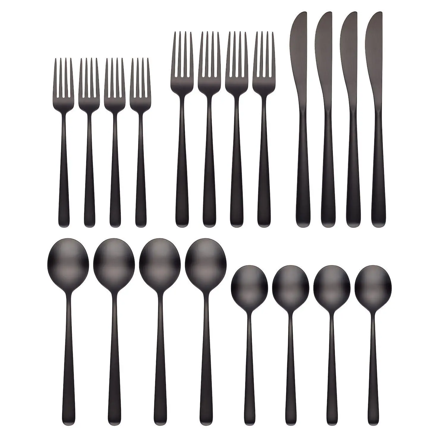 Cambridge Lorenn Black Satin 20-pc. Flatware Set 3 Cambridge Lorenn Black Satin 20-pc. Flatware Set - Image 3