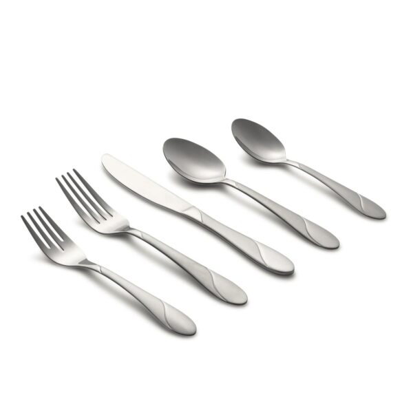 Cambridge Silversmiths Swirl Sand 89-Piece Stainless Steel Flatware Set (Service for 12)