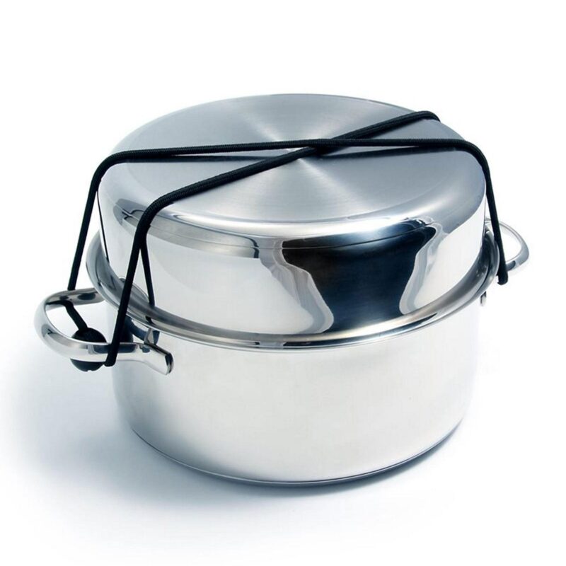 Camco 7 Piece Stainless Steel Cookware Nesting Set w/Handle and Storage Strap - Image 3