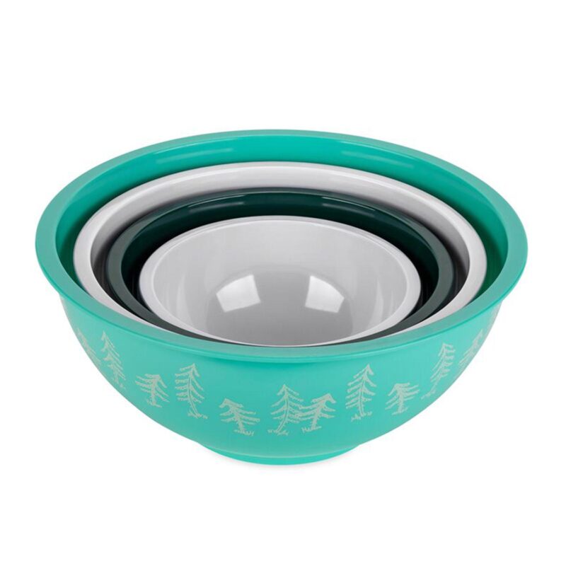 Camco Life is Better at The Campsite 8 Piece Melamine Nesting Bowl Set with Lids - Image 4