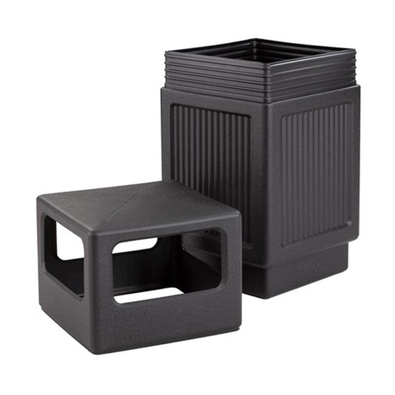 Canmeleon Side-Open Receptacle Square, Polyethylene, 38 gal, Textured Black - Image 3