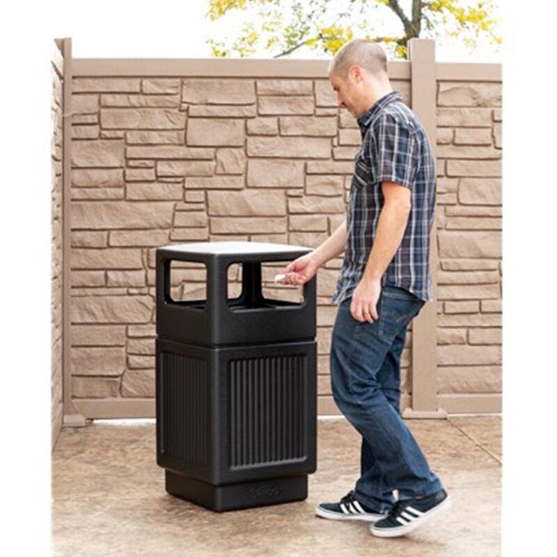 Canmeleon Side-Open Receptacle Square, Polyethylene, 38 gal, Textured Black - Image 6