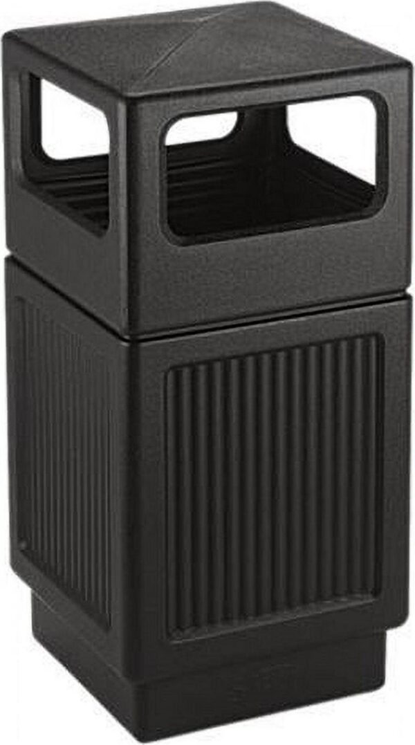 Canmeleon Side-Open Receptacle Square, Polyethylene, 38 gal, Textured Black