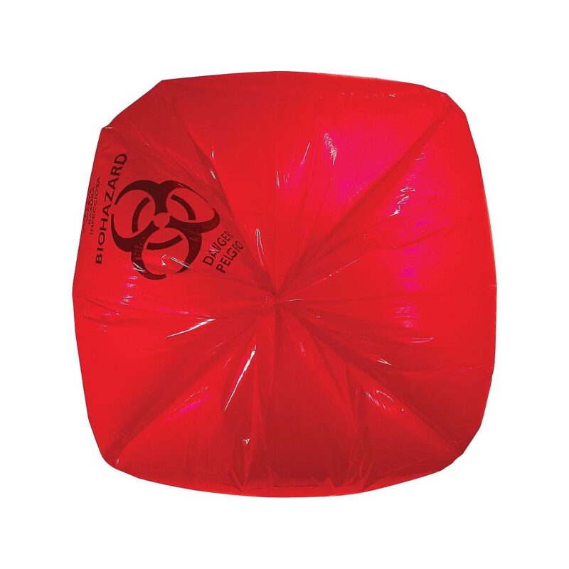 Carbon Express Biohazard Printed Trash Bags, 8-10 Gallon, Red, 500 Bags - Image 3