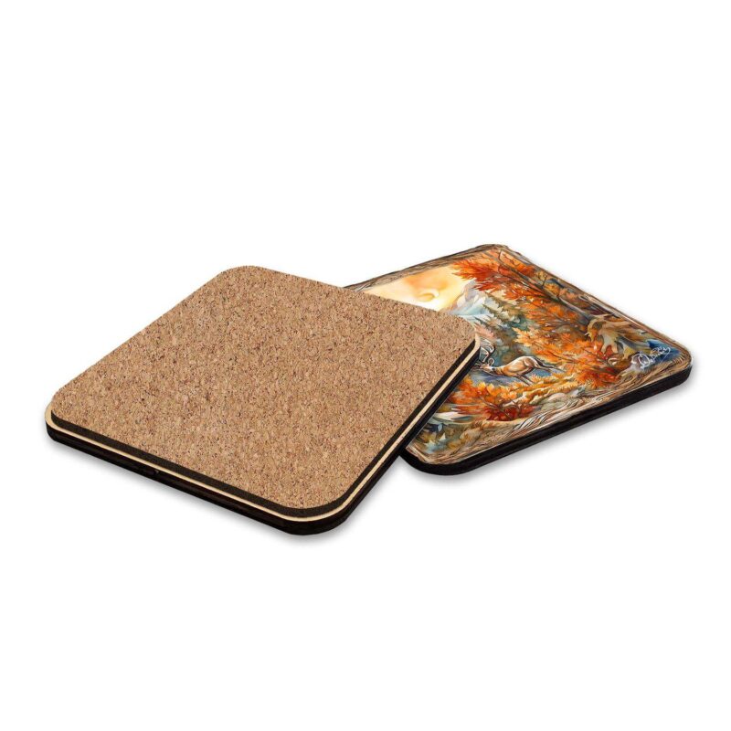 Caribou Wooden Cork Placemat And Coasters Gift Set Of 7 - Image 4