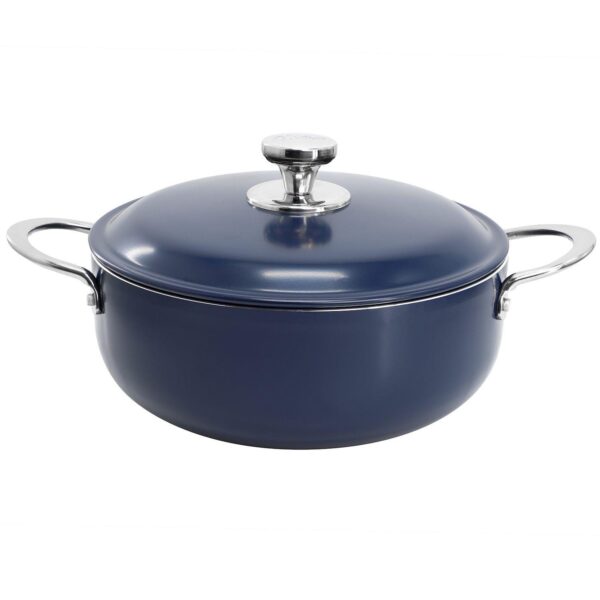 Cartagena 3.8 Quart Nonstick Aluminum Caldero with Lid in Dark Blue