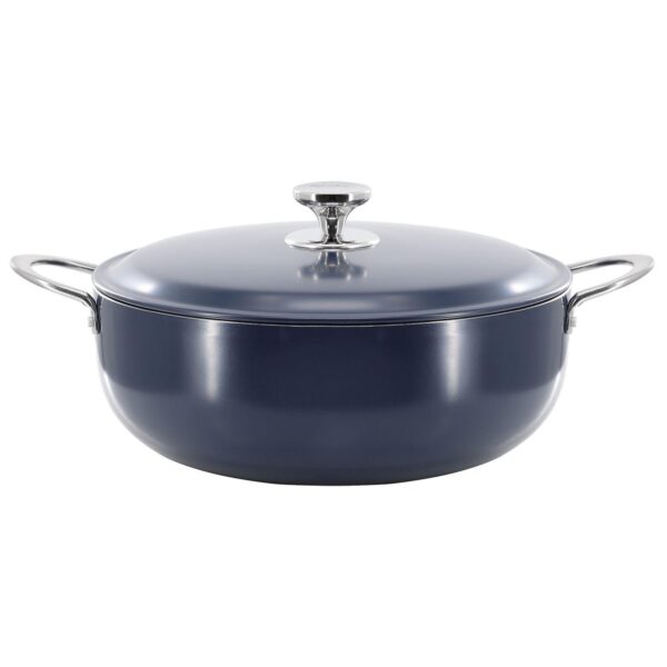 Cartagena 9.3 Quart Nonstick Aluminum Caldero with Lid in Dark Blue
