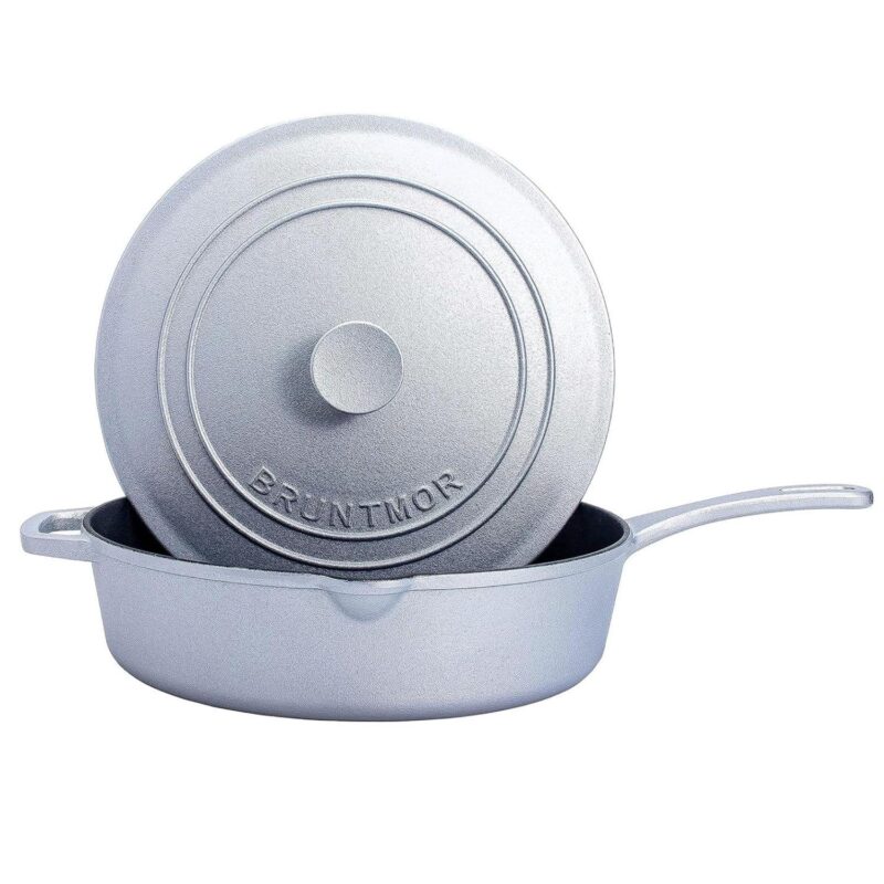 Cast Iron Saute Pan With Lid, Oven Safe Cast Iron Skillet, Nonstick Cookware For Casserole Dish - Image 6