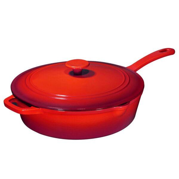 Cast Iron Saute Pan With Lid, Oven Safe Cast Iron Skillet, Nonstick Cookware For Casserole Dish