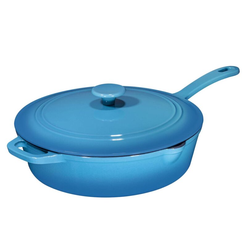 Cast Iron Saute Pan With Lid, Oven Safe Cast Iron Skillet, Nonstick Cookware For Casserole Dish - Image 7