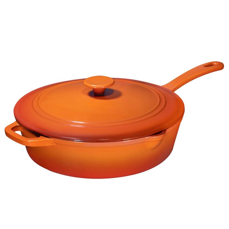 Cast Iron Saute Pan With Lid, Oven Safe Cast Iron Skillet, Nonstick Cookware For Casserole Dish - Image 5