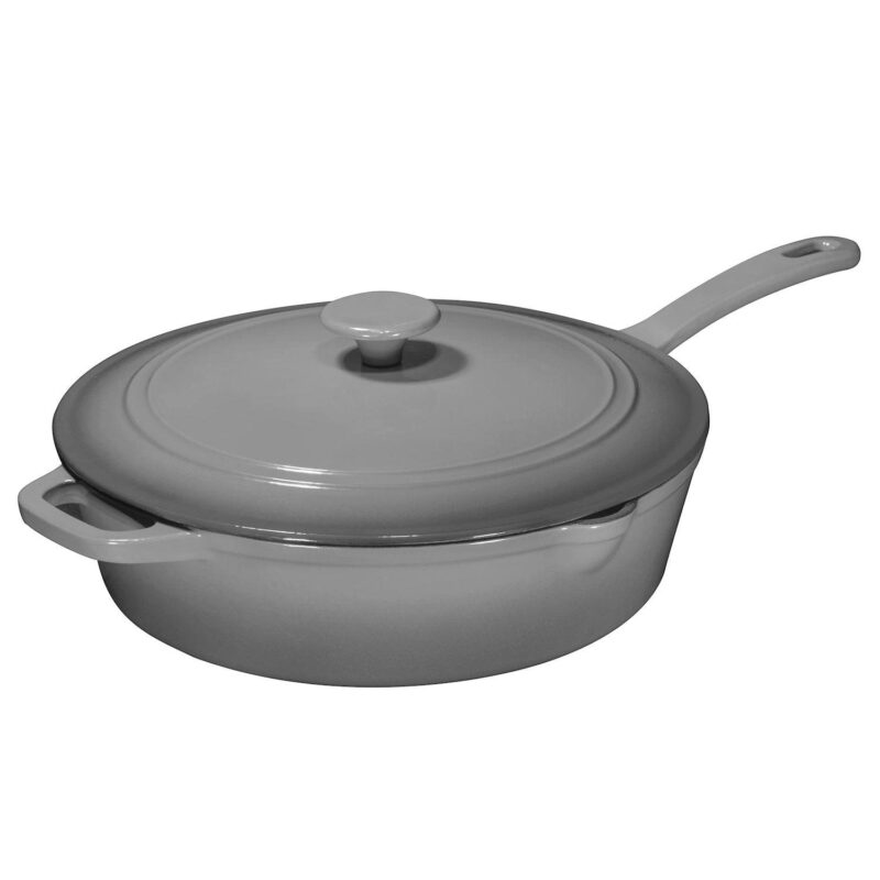 Cast Iron Saute Pan With Lid, Oven Safe Cast Iron Skillet, Nonstick Cookware For Casserole Dish - Image 9