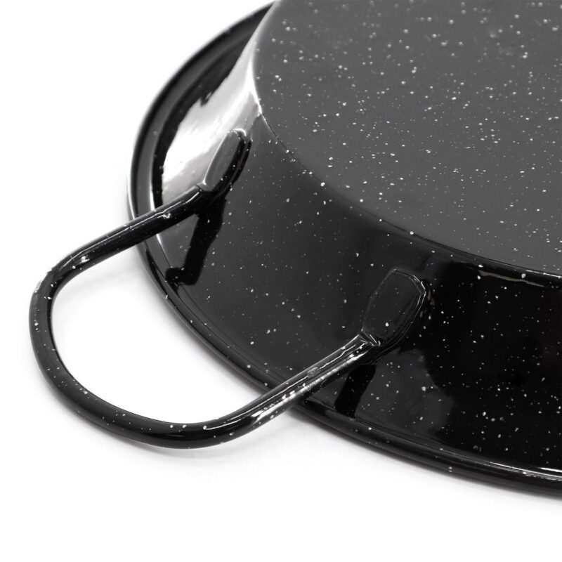 Castillo 15 Inch Enameled Steel Paella Pan in Speckled Black - Image 4