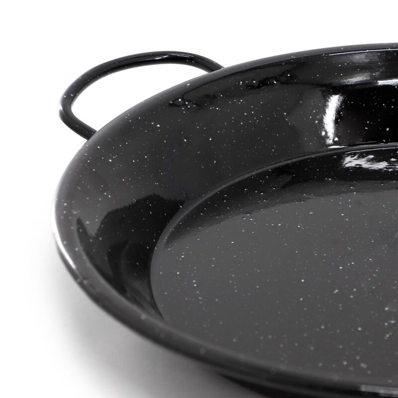 Castillo 15 Inch Enameled Steel Paella Pan in Speckled Black - Image 3