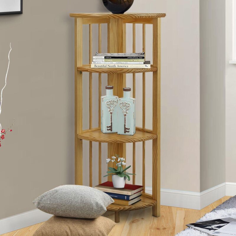 Casual Home 3-Shelf Folding Corner Bookcase - Image 2