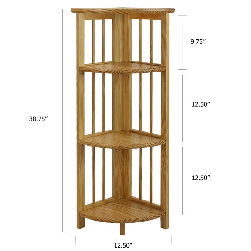 Casual Home 3-Shelf Folding Corner Bookcase - Image 6