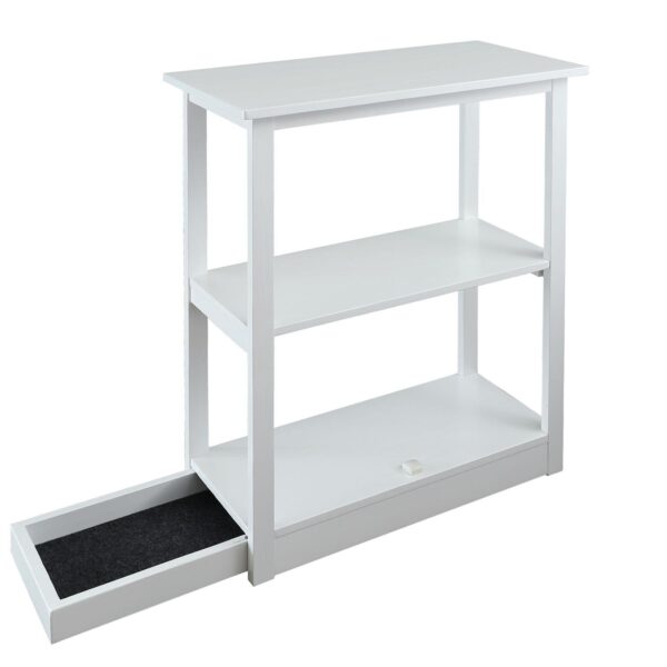 Casual Home Adams 3-Shelf Bookcase and Concealed Sliding Track