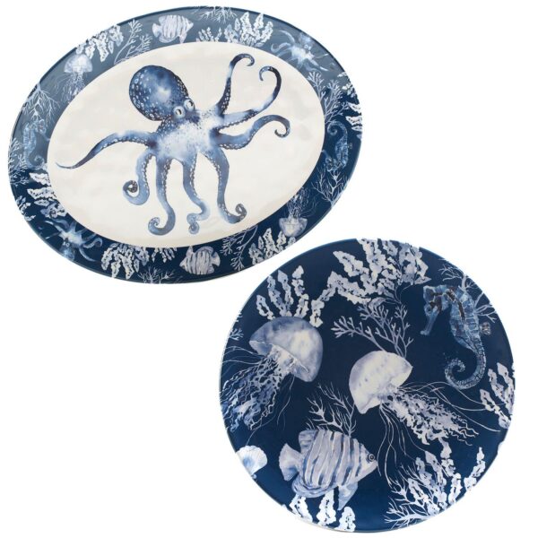 Certified International 2-Piece Sea Life Platter Set