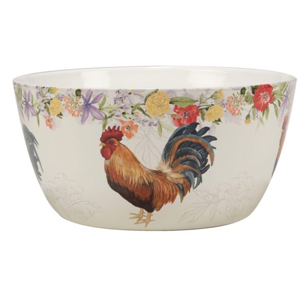 Certified International Floral Rooster Deep Bowl