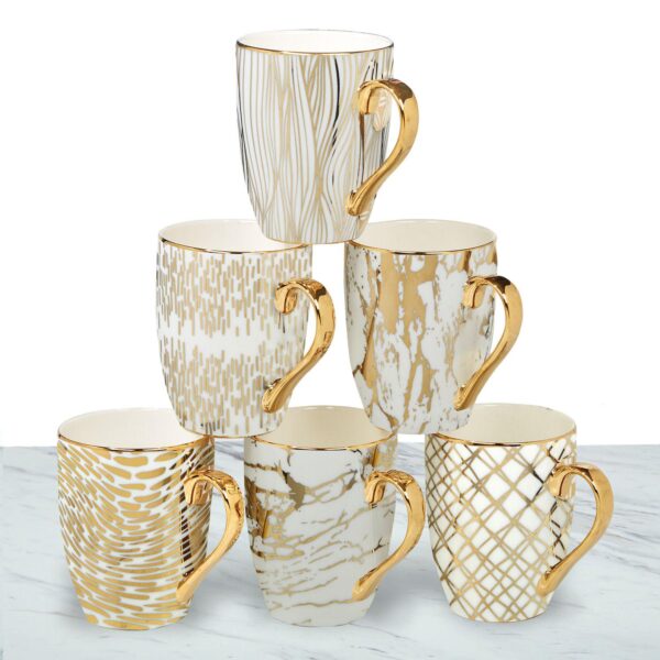 Certified International Matrix 6-pc. Gold Plated Mug Set