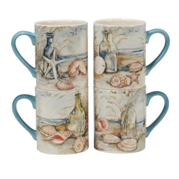 Certified International Coastal Landscape 4-pc. Mug Set