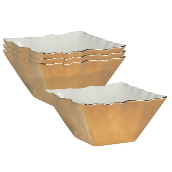 Certified International Set of 4 Gold Coast Square Snack Bowls