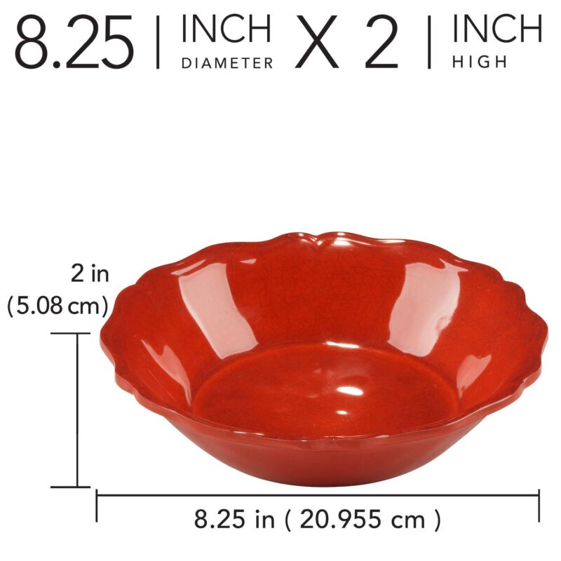 Certified International Red Crackle 4 pc Bowl Set - Image 3