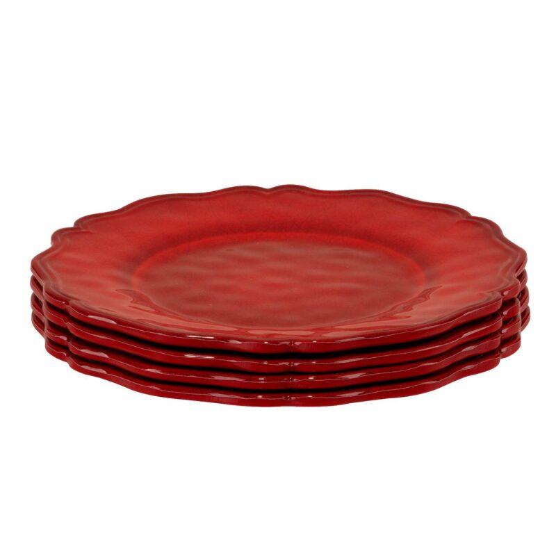 Certified International Red Crackle 4 pc Salad Plate Set - Image 2