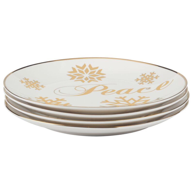 Certified International Christmas Glitter Gold 4 Salad Plates Set - Image 2