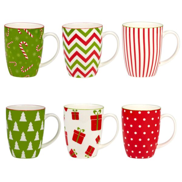 Certified International Set of 6 Holiday Fun Mugs