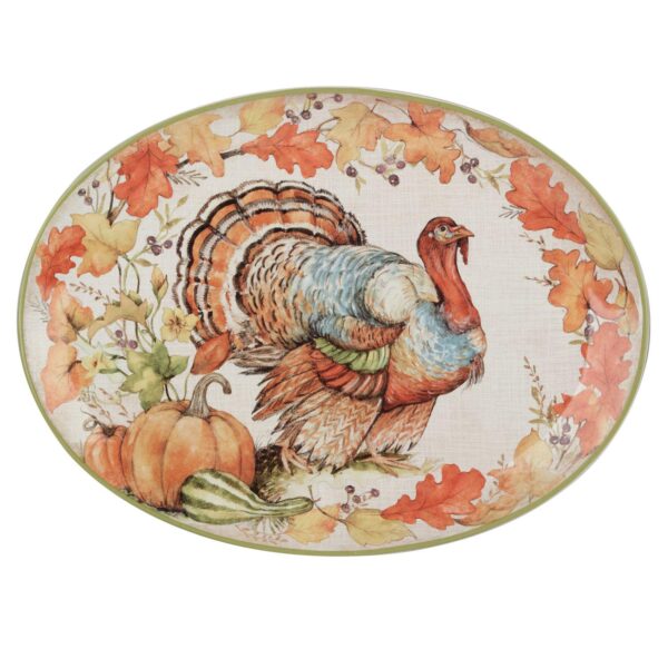 Certified International Autumn Breeze Oval Turkey Platter