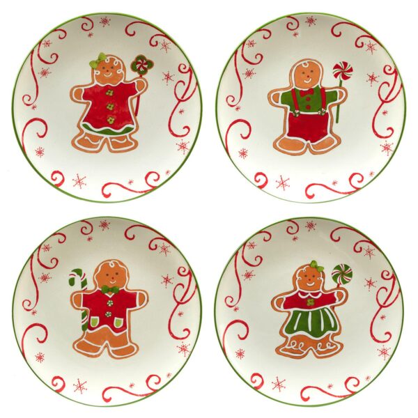 Certified International Holiday Magic Gingerbread 4-pc. Dessert Set