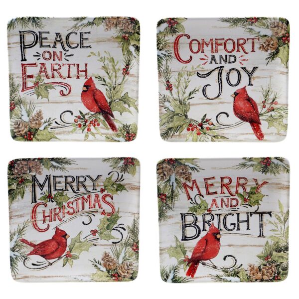 Certified International Evergreen Christmas 4-pc. Dessert Plate Set