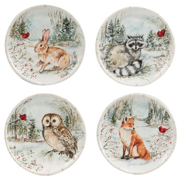 Certified International Winters Walk 4-pc. Dessert Plate Set