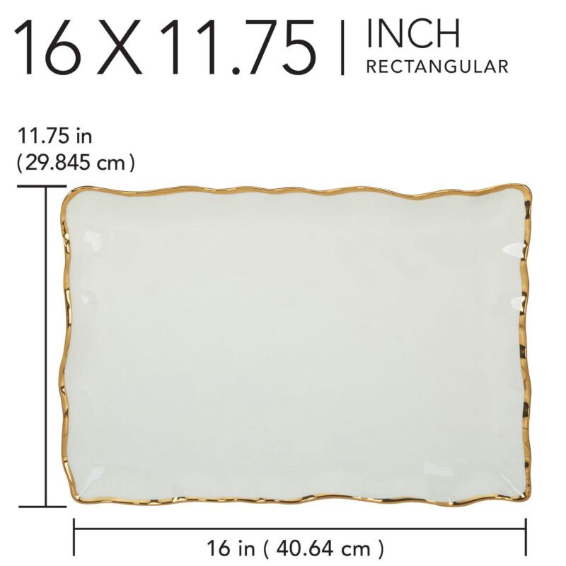Certified International Regency Gold Rectangular Platter - Image 5