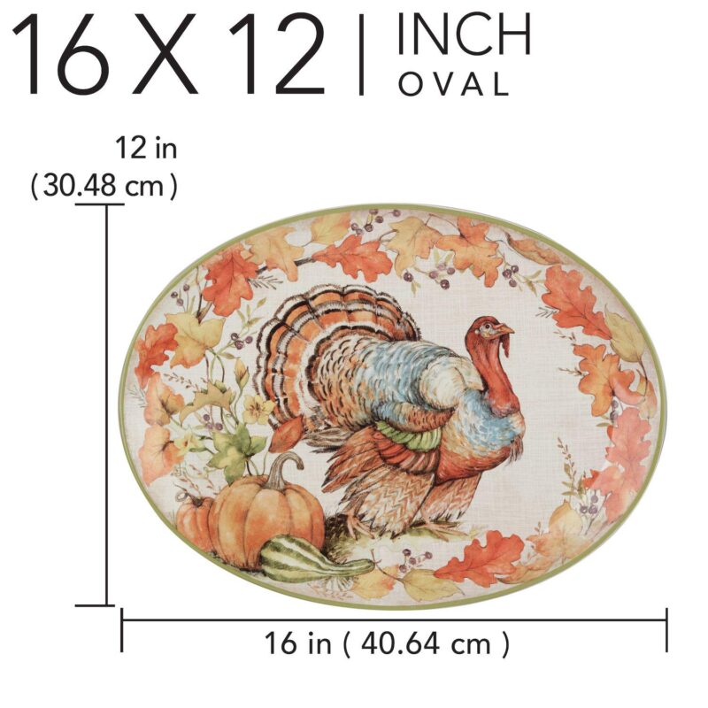 Certified International Autumn Breeze Oval Turkey Platter - Image 4