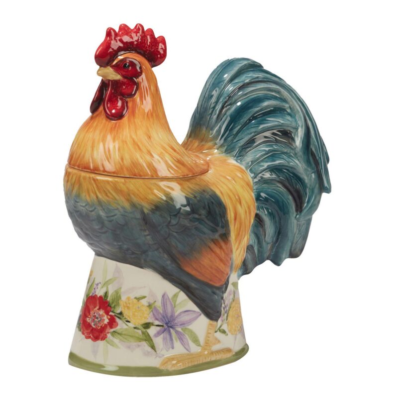 Certified International Floral Rooster 3D Cookie Jar - Image 2