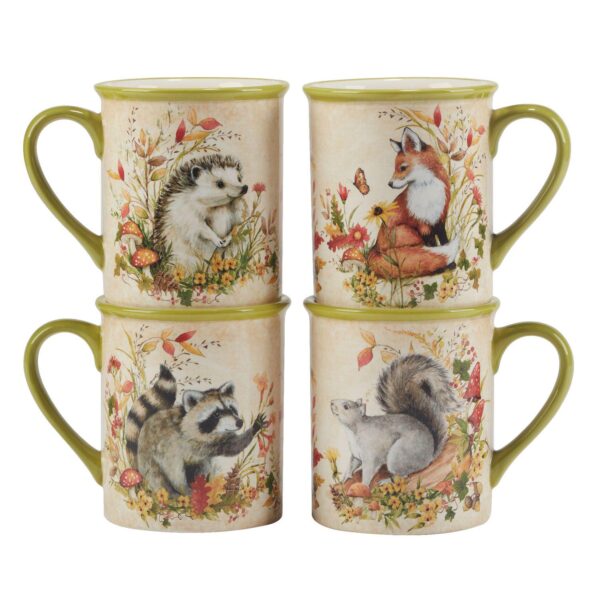 Certified International Woodland Critters 4 pc Mug Set