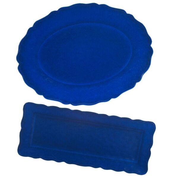 Certified International 2-Piece Blue Indigo Platter Set